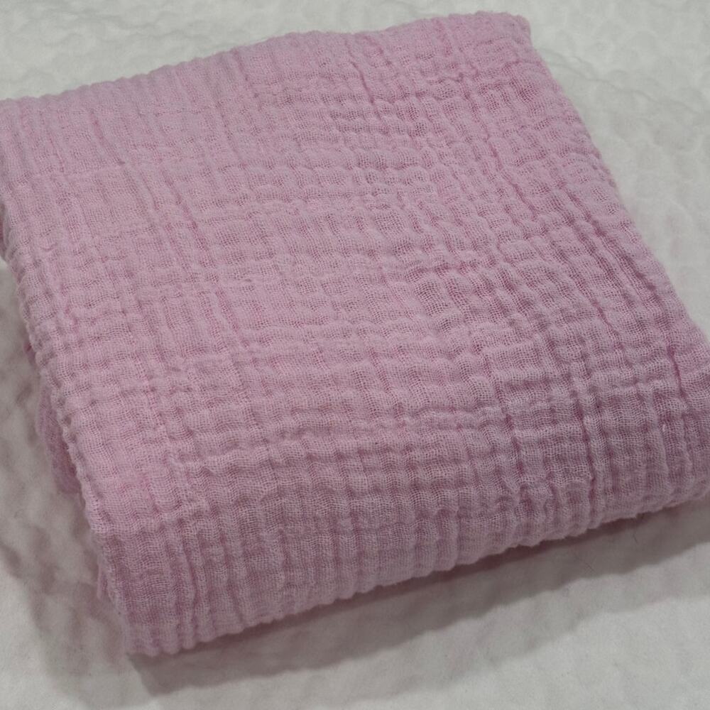 Pink Muslin Baby Swaddle Blanket 100% Cotton Lightweight Receiving 46x40